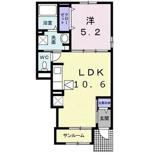 シャーロームS【1階】の間取り