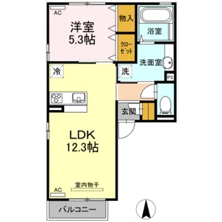 グレイス C棟【201号室】の間取り