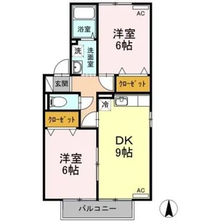 倫世館 B棟【B201号室】の間取り