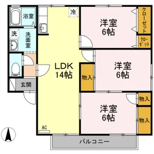 セジュール永木 B棟【B202号室】の間取り