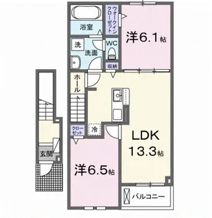 メグ・クレール A【2階】の間取り