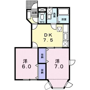 ボー・セゾン B【1階】の間取り