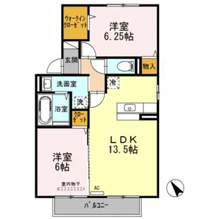ハートパレス三好【2階】の間取り
