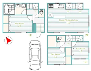 東京都足立区江北7丁目【一戸建】の間取り
