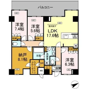 サンジョイアゼロ【8階】の間取り