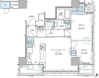 パークアクシス五反田スカイタワー【20階】の間取り