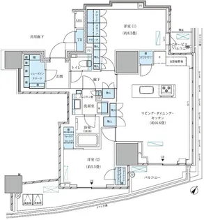 パークアクシス五反田スカイタワー【20階】の間取り