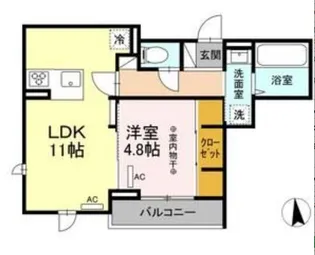 宮城県仙台市若林区白萩町【アパート】の間取り