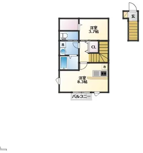 宮城県仙台市青葉区上杉3丁目【アパート】の間取り