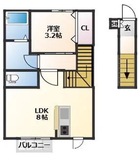 宮城県仙台市青葉区宮町1丁目【アパート】の間取り