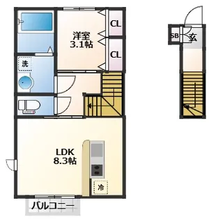 宮城県仙台市青葉区宮町1丁目【アパート】の間取り