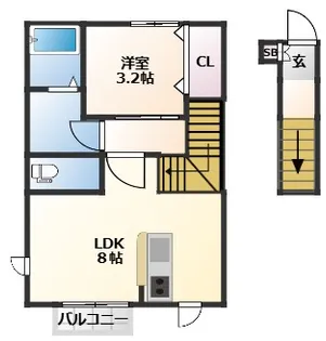 宮城県仙台市青葉区宮町1丁目【アパート】の間取り
