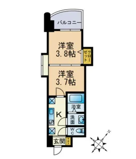 福岡県福岡市博多区堅粕2丁目【マンション】の間取り