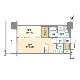 福岡県福岡市中央区清川2丁目【マンション】の間取り