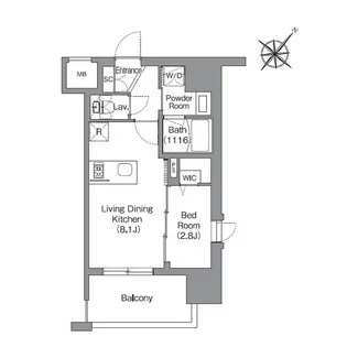 福岡県福岡市中央区清川2丁目【マンション】の間取り
