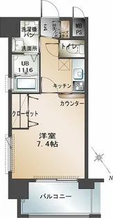 福岡県福岡市博多区中洲5丁目【マンション】の間取り