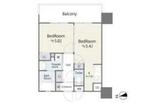 福岡県福岡市博多区千代1丁目【マンション】の間取り