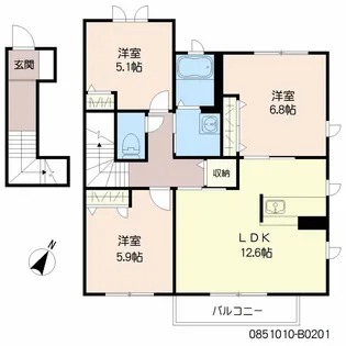 福岡県福岡市南区高宮4丁目【アパート】の間取り