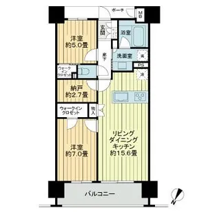 福岡県福岡市博多区美野島1丁目【マンション】の間取り