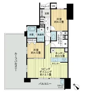 福岡県福岡市博多区板付4丁目【マンション】の間取り