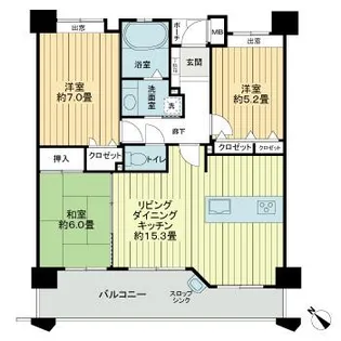 福岡県福岡市博多区東那珂1丁目【マンション】の間取り