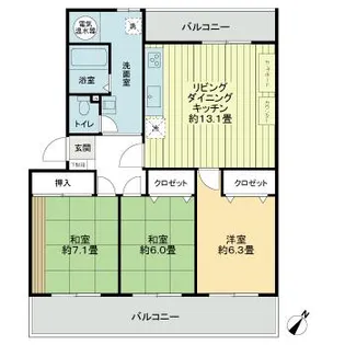 福岡県福岡市早良区原1丁目【マンション】の間取り