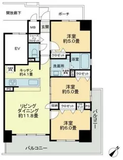 福岡県福岡市博多区比恵町【マンション】の間取り