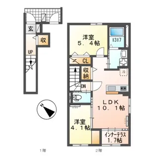 福岡県福岡市東区香椎駅東2丁目【アパート】の間取り
