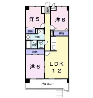 福岡県福岡市城南区長尾3丁目【マンション】の間取り