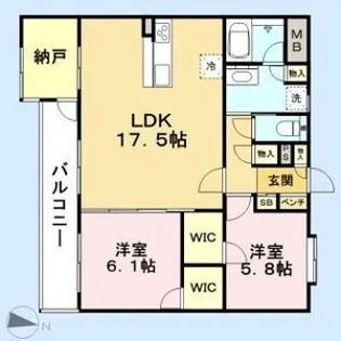 Brast城西【302号室】の間取り