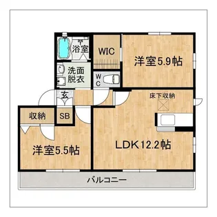 プレジュール・メゾン若宮【202号室】の間取り