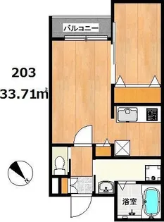 フェルメール千早【203号室】の間取り