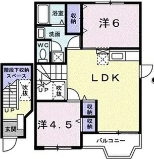 アンソレイエ南山手B【201号室】の間取り