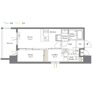 リアンシエルブルー白金【901号室】の間取り