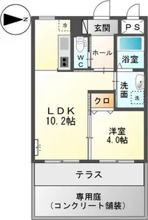 クレシア姪浜【1階】の間取り