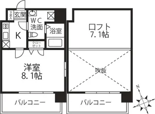 PondMum SUMIYOSHI【801(ロフト)号室】の間取り
