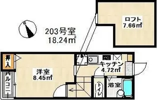 プレミール博多【203号室】の間取り