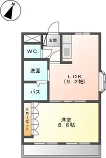 ユースパレスⅢ【201号室】の間取り