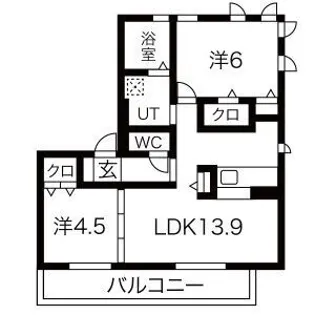 D-room長住北A棟【2階】の間取り