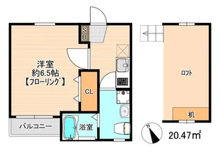 アパートメントデュエ箱崎【102号室】の間取り