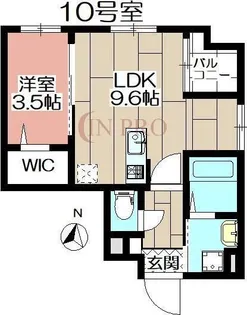 アヴァンセ千早【110号室】の間取り