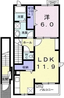 ルネッタ S I【2階】の間取り