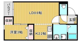 CHRONO二日市(クロノ二日市)【1階】の間取り