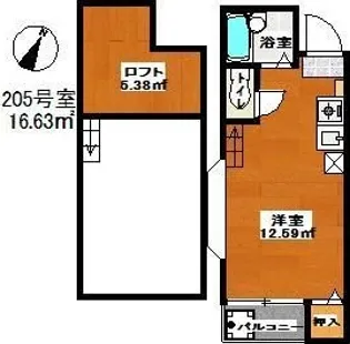 リバーサイド貝塚【2階】の間取り