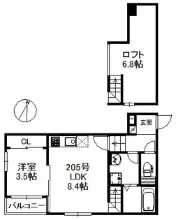 セレーノ博多南 657【2階】の間取り