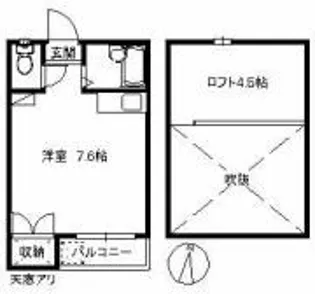 樫尾コーポ 1【102号室】の間取り
