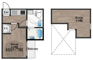 ラミアカーサ衣摺【1階】の間取り
