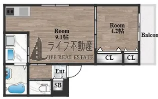 アバンティオ弥刀【3階】の間取り
