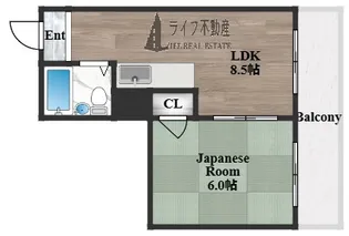 ピースハイツ長堂A棟【2階】の間取り