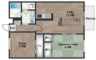 俊徳道ハイツ【1階】の間取り